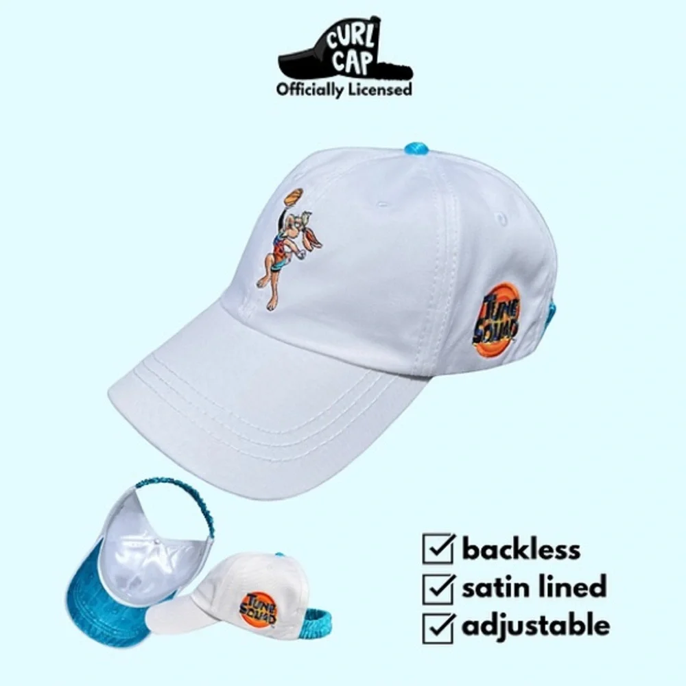 Space Jam CURLCAP backless Baseball Hat for natural hair NWT